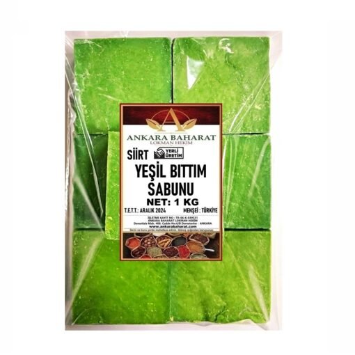 Siirt Yeşil Bıttım Sabunu - 1 KG -Saf Doğal El Yapımı Sabun
