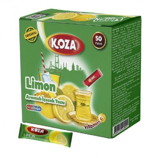 Koza Limon Aromalı Tek İçimlik Toz İçecek – 50 Adet