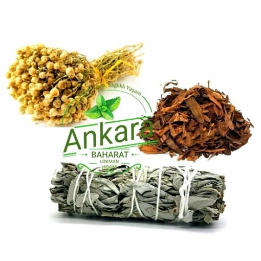 Nazarlık Doğal Tütsü - 1 Demet Üzerlik Otu - 1 Bağ Adaçayı - 50 Gram Buhur
