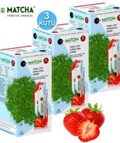 3 Kutu - Matcha Çilek Aromalı Form Çayı - Premium Japanese Detox Burner Matcha Tea