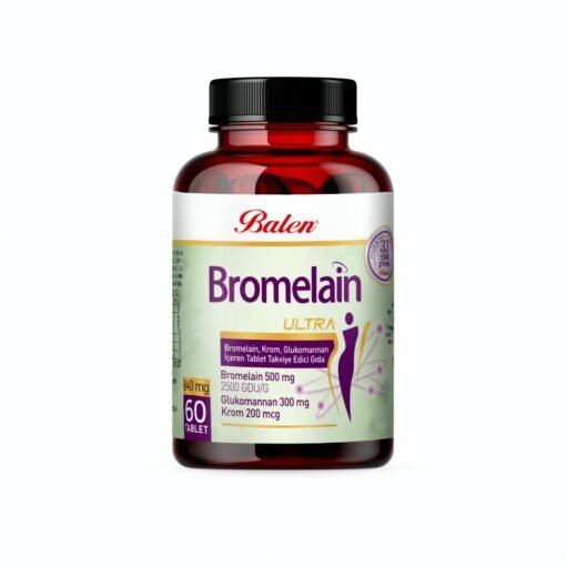 Bromelain Ultra - Balen - 60 Kapsül - Krom Glukomannan Bromelain Tablet