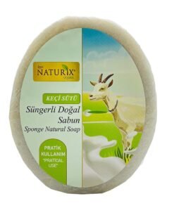 Keçi Sütlü Süngerli Doğal Sabun – Naturix – 150 Gram