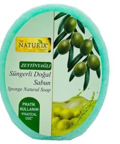 Zeytinyağlı Süngerli Doğal Sabun – Naturix – 150 Gram