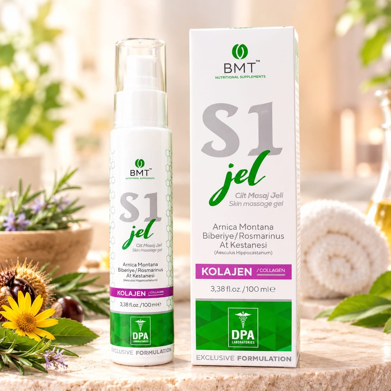 S1 Masaj Jeli - 100 ML - Glukozamin - Arnica - Biberiye - Collagen Krem - Biomet